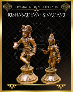 Rishabhadeva Sivagami Shiva Panchaloha Bronze Icon Set - 4"