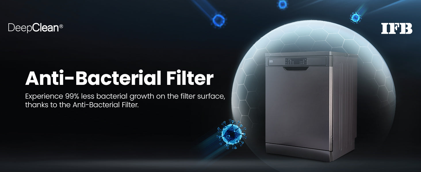 IFB 16 Place Settings with DeepClean® Technology Powered by AI Freestanding Dishwasher (Neptune VX16, Inox Grey, Largest Capacity Washes upto 92 Utensils, 70° Hot Water Wash)
