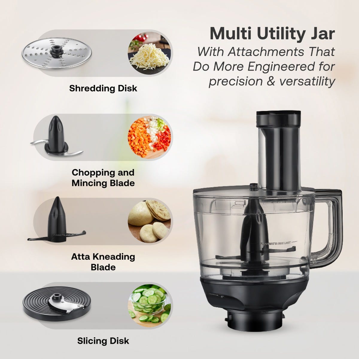 Prestige Prisma Pro 750W 5 Jars Mixer Grinder, 3 Stainless Steel Jars, 1 Multi Utility Jar, 1 Juice Jar, 6 Efficient Blades, Black & Silver + Prestige 1.5L PMC 3.0 Plus Multi Kettle / Multi Cooker