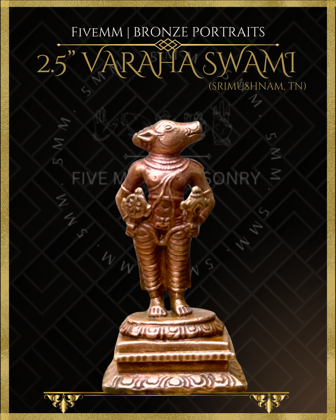 Varaha Panchaloha Bronze Icon - 2.5"