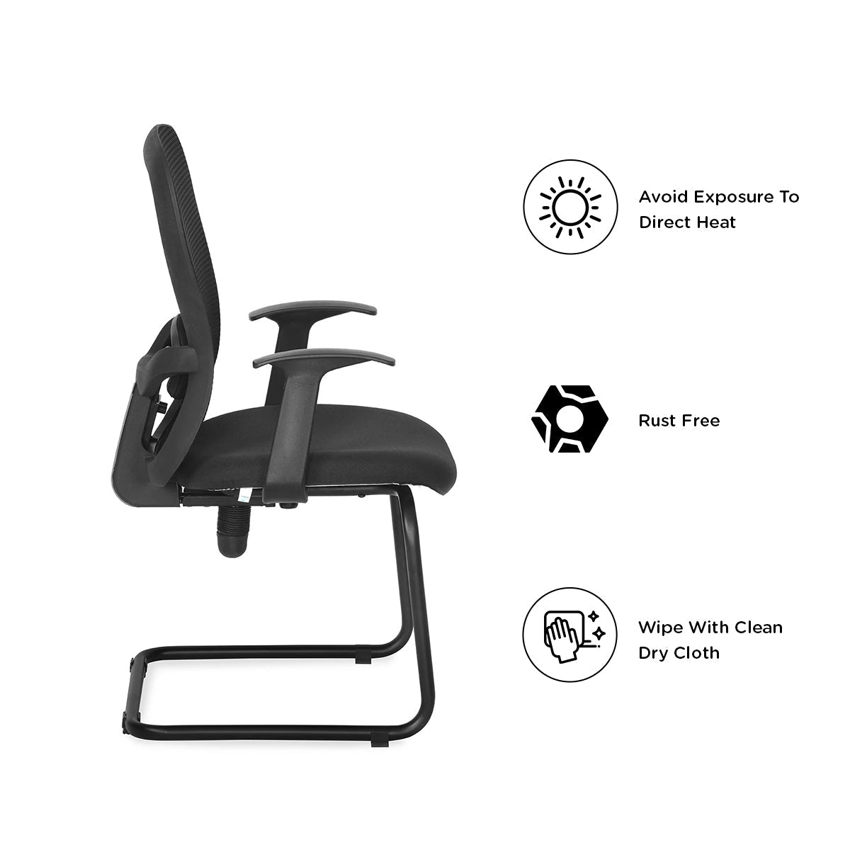 Nilkamal Alba Mid Back Visitor Chair (Black)