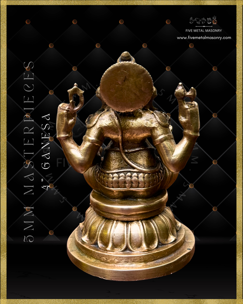 Ganesa Panchaloha Bronze Icon - 4"-  Masterpieces Collection