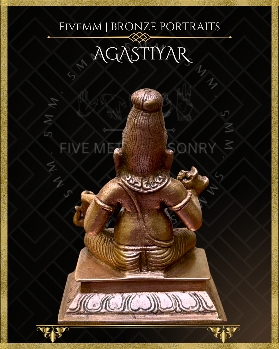 Agastya Panchaloha Bronze Icon - 3.5"