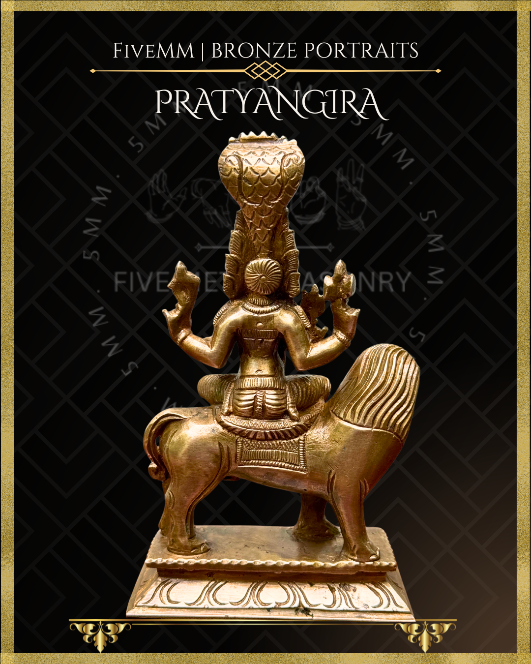Pratyangira Panchaloha Bronze Icon - 7"