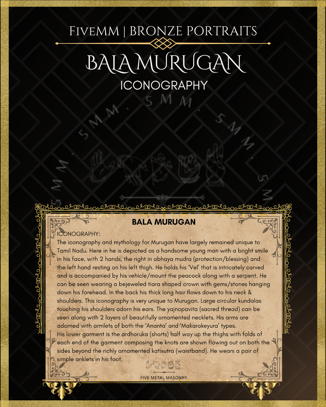 Bala Murugan Panchaloha Bronze Icon - 3"