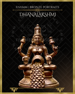 Dhana Lakshmi / Kubera Lakshmi Panchaloha Bronze Icon - 3.5"