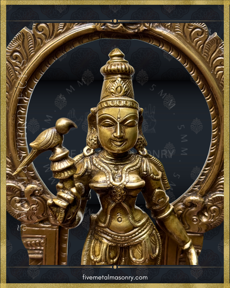 Meenakshi Panchaloha Bronze Icon - 11" with arch - Masterpieces Collection