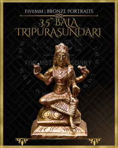 Bala Tripurasundari/ Balambika Panchaloha Bronze Icon -3.5" - Polished finish