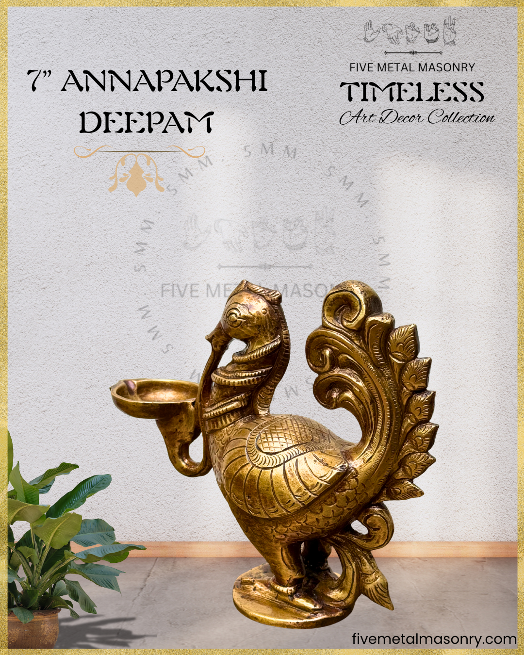 Hamsa/Annapakshi Deepam Panchaloha Bronze Icon - 7"- Timeless Collection