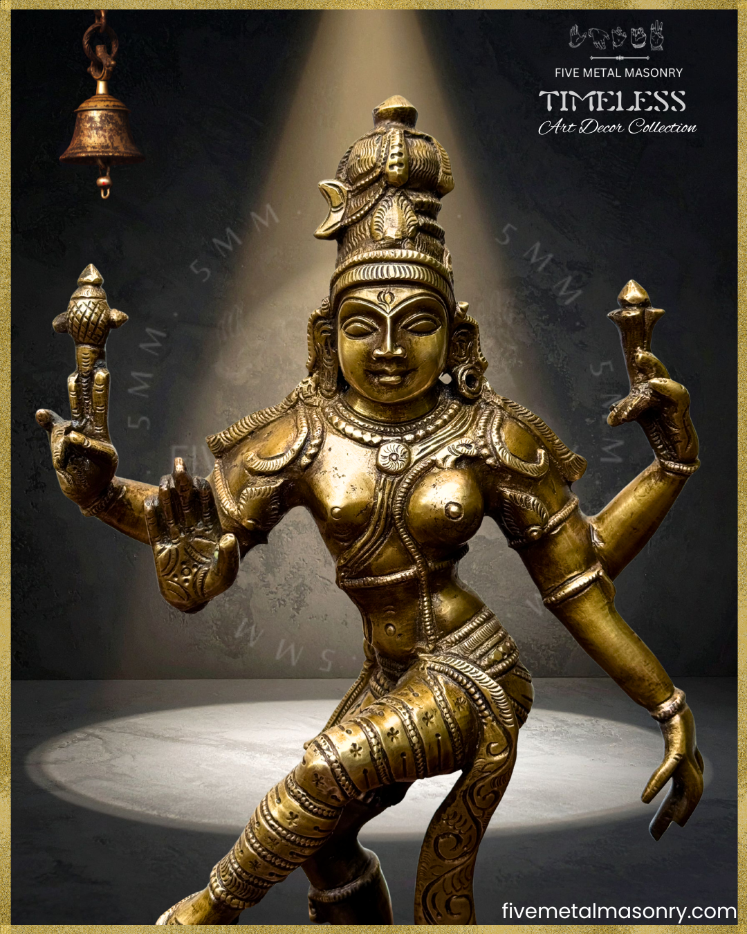 Ardhanarisvara | Shiva-Parvati composite Panchaloha Bronze Icon - 13"- Timeless Collection