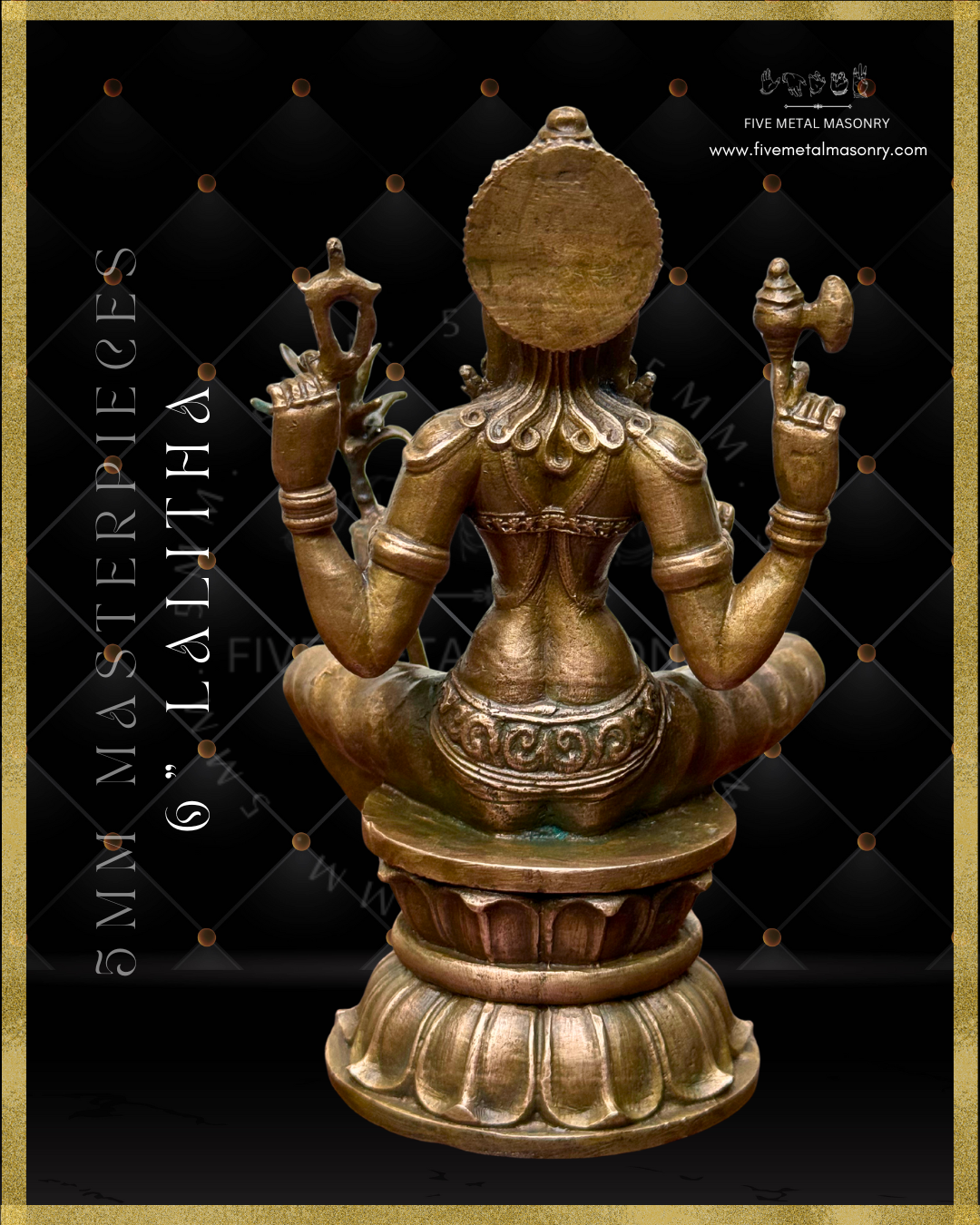 Lalitha-Tripurasundari  Panchaloha Bronze Icon - 6"-  Masterpieces Collection