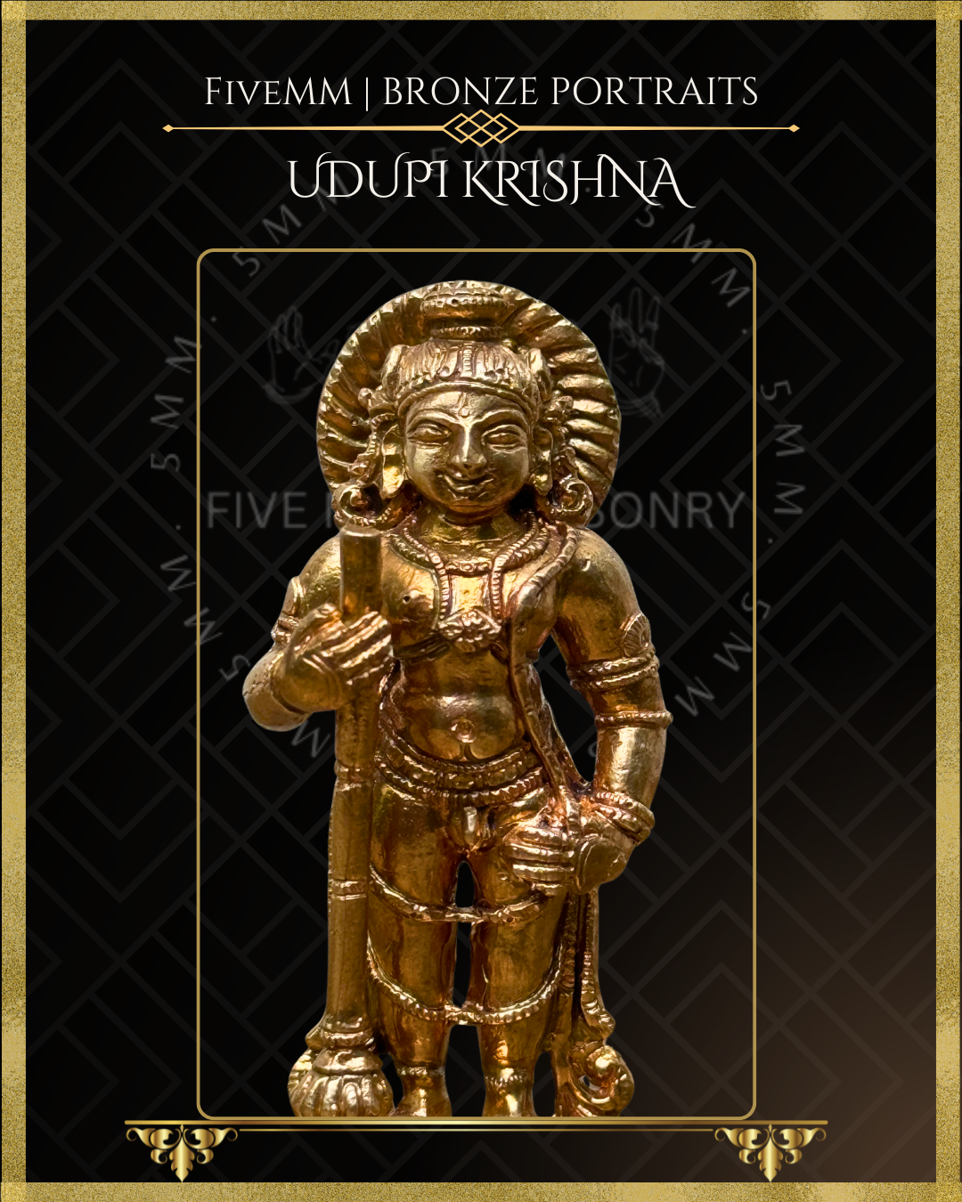 Udupi Krishna Panchaloha Bronze Icon - 3"- Polished finish