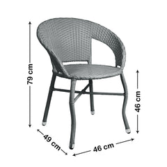 Ruler Outdoor Patio Seating Set 2 Chairs  Set (Grey)