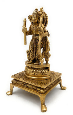 Premium Brass Sri Ram Idol, Shree Rama Statue for Home Temple & Pooja, Handmade Kodanda Rama Murti,Gold, 8 Inch, 1 Piece