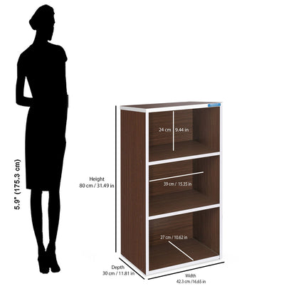 Nilkamal Halo 3 Tier Storage Cabinet (Legno Oak)