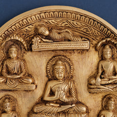 Brass Lord Buddha Wall Hanging Plate (8 Inch)