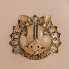 Brass Varaha Head Wall Hanging (9 Inch)