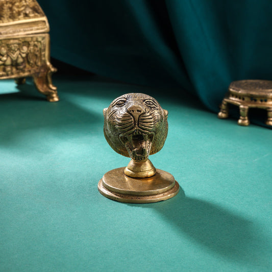 Brass Lion Head On plate (3 Inch)