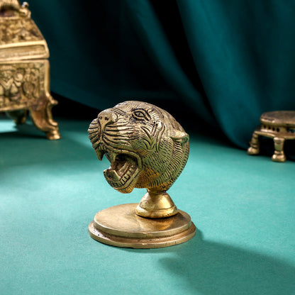 Brass Lion Head On plate (3 Inch)