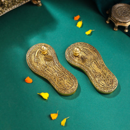 Brass Charan Paduka Set (6.5 Inch)