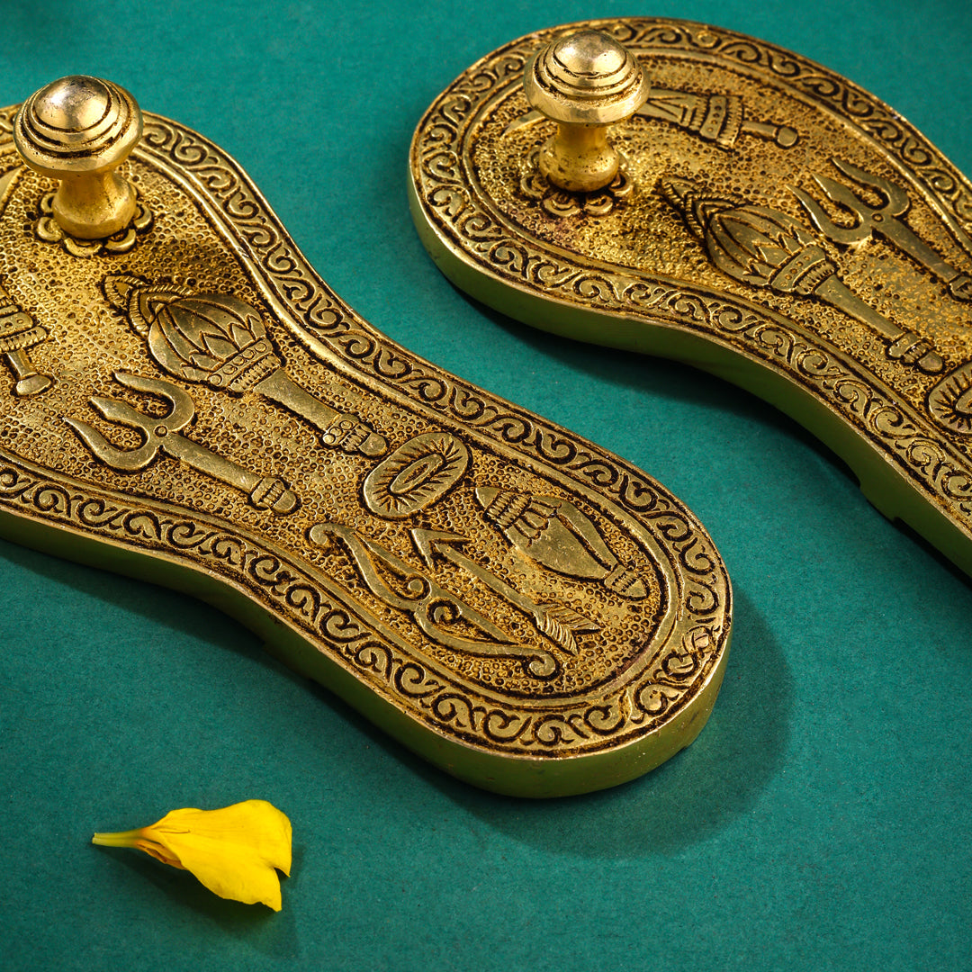 Brass Charan Paduka Set (6.5 Inch)