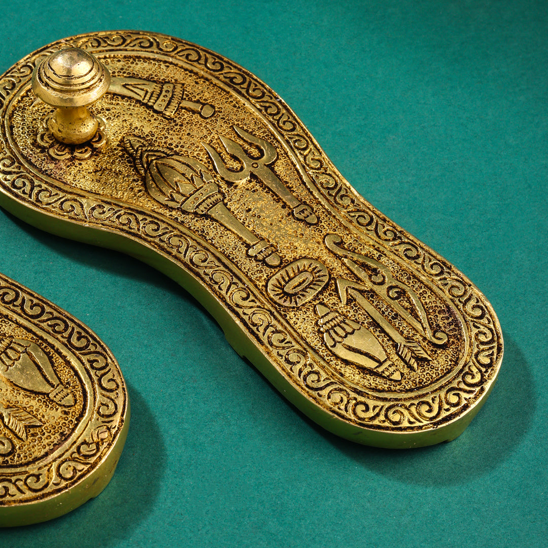 Brass Charan Paduka Set (6.5 Inch)