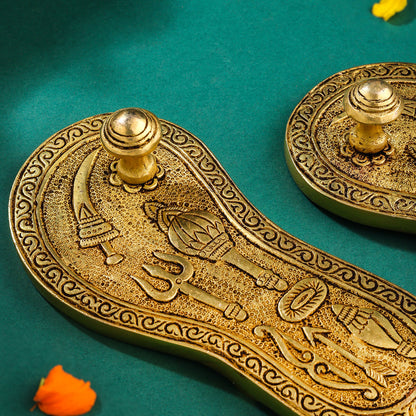 Brass Charan Paduka Set (6.5 Inch)