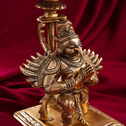 Brass Garuda Multi Wick Lamp (6.8 Inch)