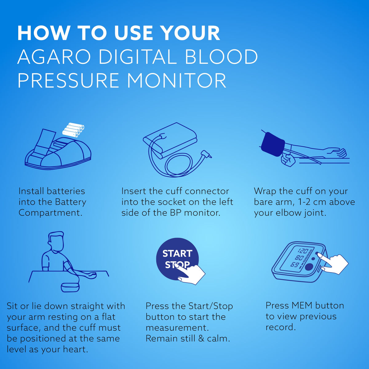 AGARO Automatic Portable Digital Blood Pressure Monitor TMB-2283 for Home Use-3