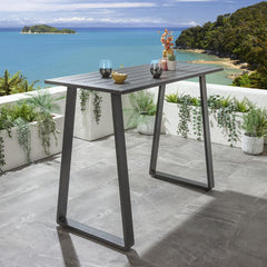 Azura Outdoor Patio Bar Set 4 Chairs and 1 Table Set (Beige) Braided & Rope