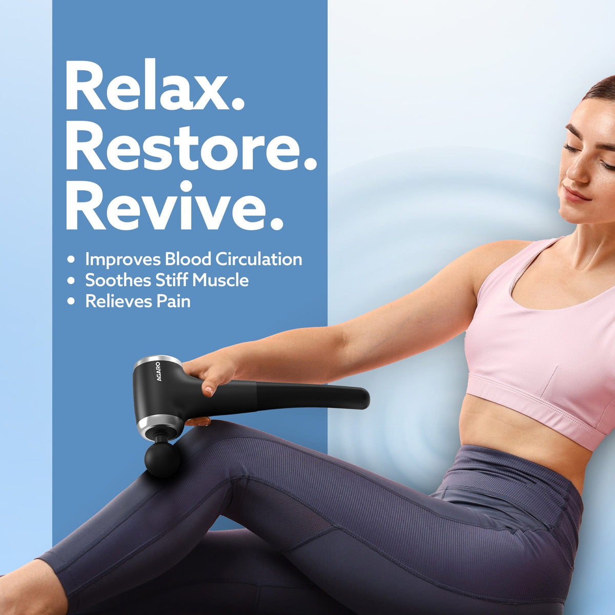 AGARO Regency Gun Massager, 4 Heads, 13 Speed, Rechargeable, Handheld, Percussion Muscle Massager for Full Body Pain Relief, Muscle Relaxation of Neck, Shoulder, Back, Foot for Men & Women, Black-3