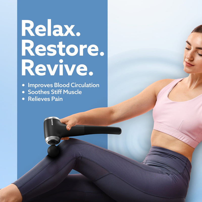 AGARO Regency Gun Massager, 4 Heads, 13 Speed, Rechargeable, Handheld, Percussion Muscle Massager for Full Body Pain Relief, Muscle Relaxation of Neck, Shoulder, Back, Foot for Men & Women, Black-3