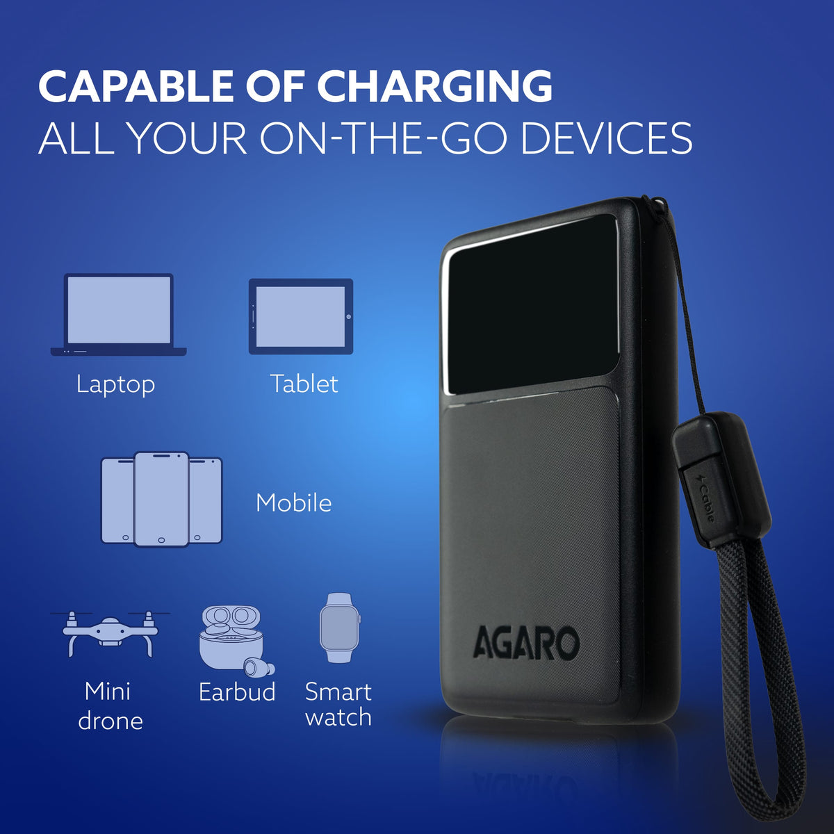 AGARO Ignite 10000 mAh Compact Power Bank, 45W Quick Charging for Smartphones-3