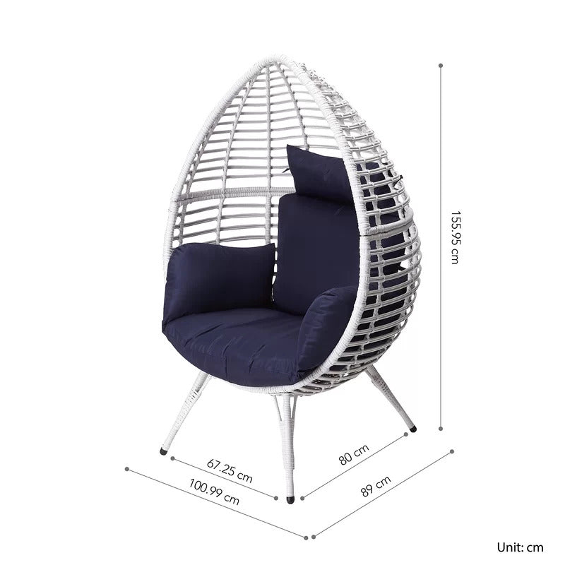 Rosabella Single Seater Swing Basket For Balcony & Garden (White)