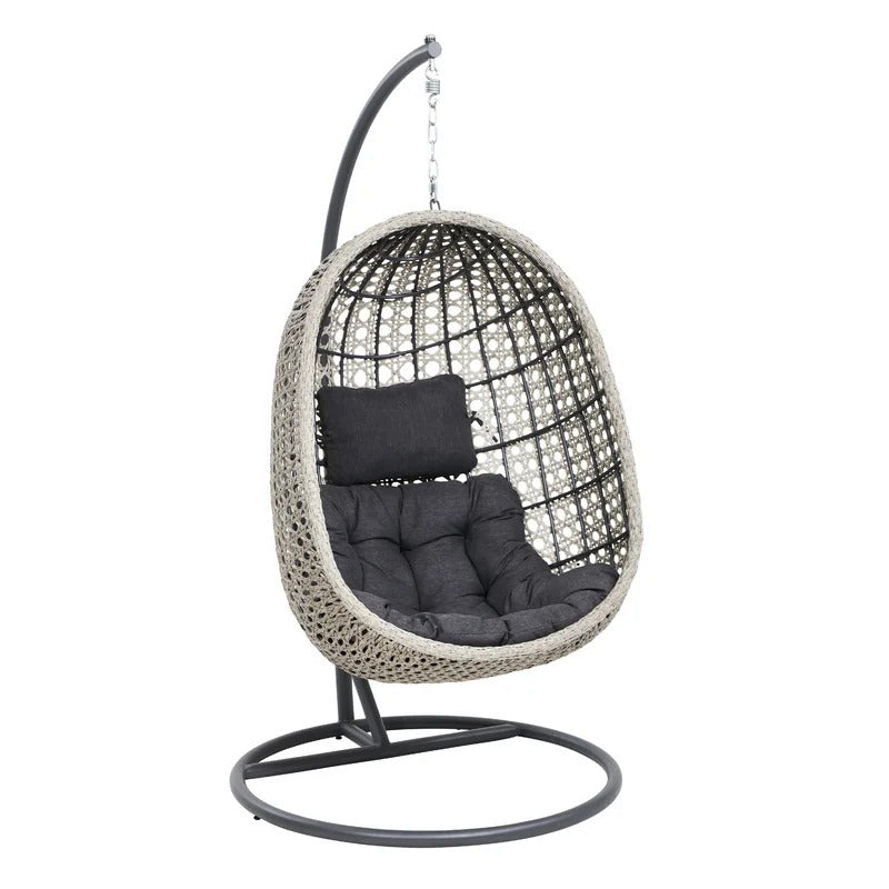 Rodolfo Single Seater Hanging Swing With Stand For Balcony , Garden Swing (Grey)