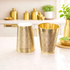 Brass Handcrafted Glass Pair