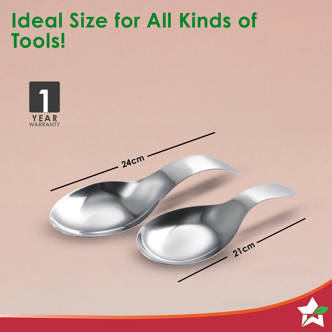 Wonderchef Ambrosia Stainless-steel Spoon Rest 2 Pc. Set for Home, Kitchen Platform and Dining Table, Keep Ladle, Spatul