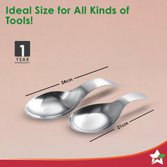 Wonderchef Ambrosia Stainless-steel Spoon Rest 2 Pc. Set for Home, Kitchen Platform and Dining Table, Keep Ladle, Spatul