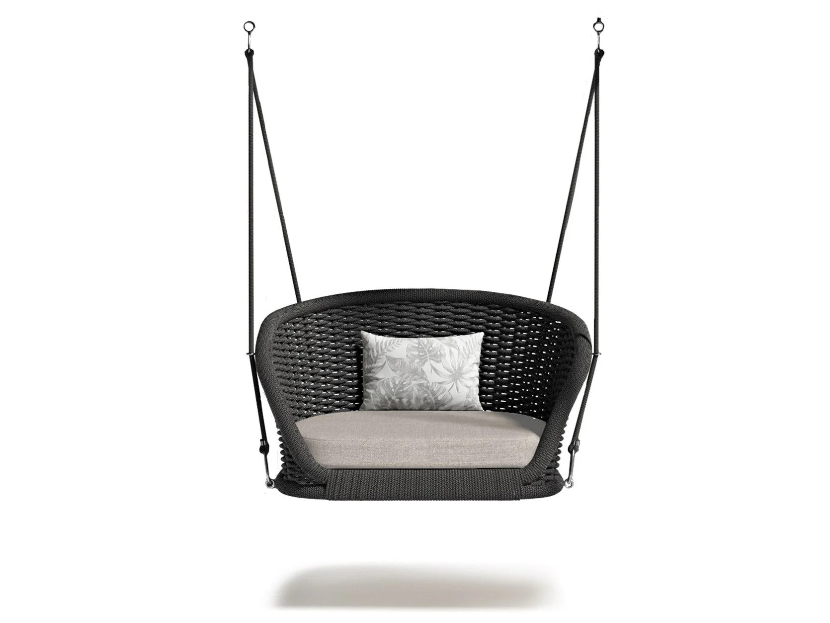 Eon Single Seater Hanging Swing Without Stand For Balcony , Garden Swing (Black)