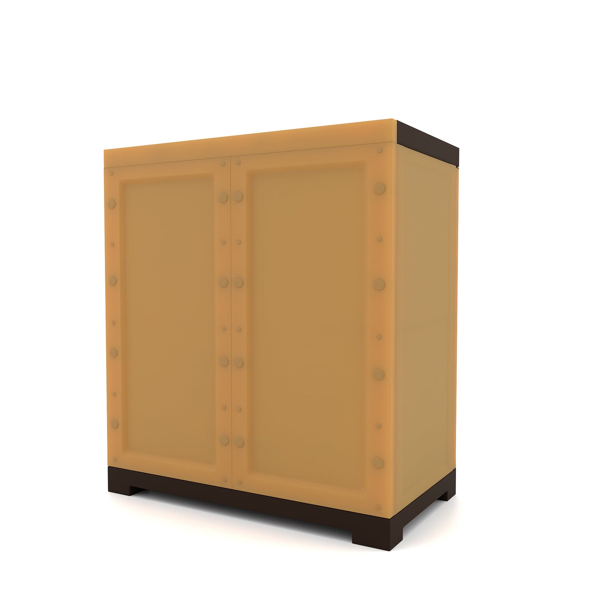 Nilkamal Freedom Mini 09 (FMSC09) Plastic Shoe Cabinet (Sandy Brown / Dark Brown)