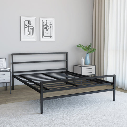 Nilkamal Striker Metal Queen Bed (Black)