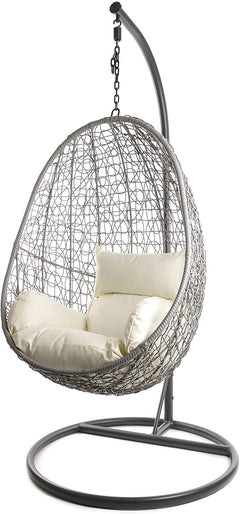 Calabresi Single Seater Hanging Swing With Stand For Balcony , Garden Swing (Dark Grey)