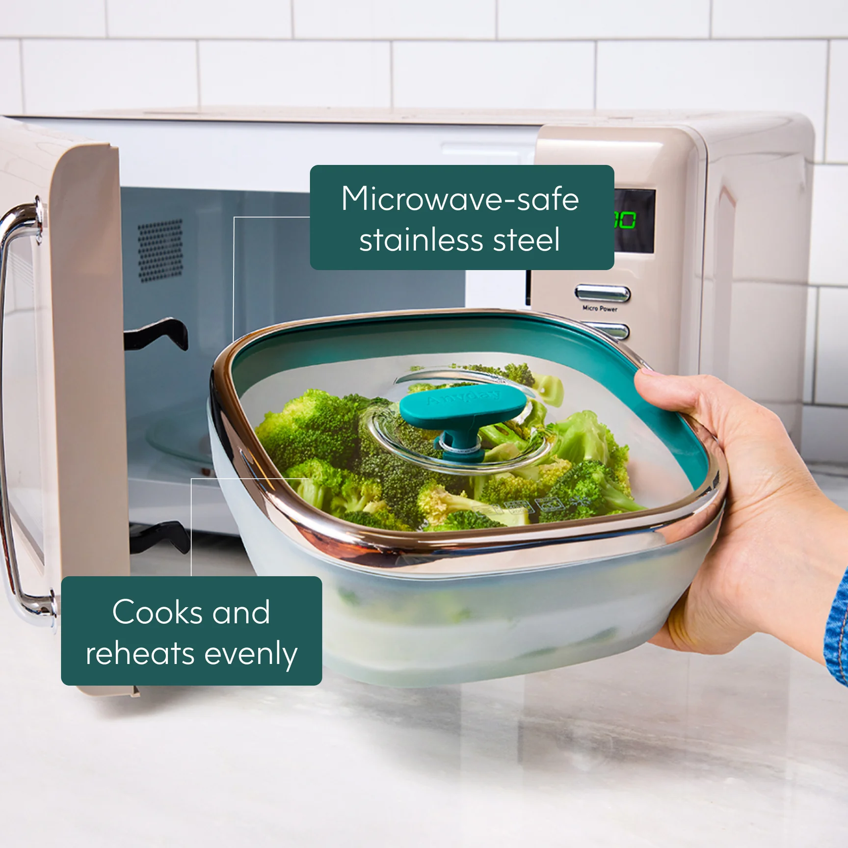 Microwave safe frosted borosilicate glass Anyday dishware- Large Square Dish