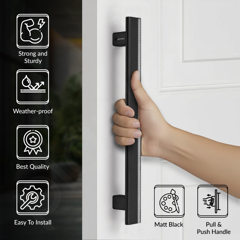 Plantex 12 Inch Main Door Handle/Aluminium Handle for Door/Black Pull-Push Handle for Home/Office/3 Years Warranty Pack of 1 (APS-612, Black)-4