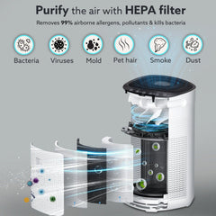 AGARO Royal HEPA Filter High performance, Traps 99% Dust, Bacteria, Allergens and Pollutants