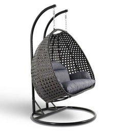 Frediano Double Seater Hanging Swing With Stand For Balcony , Garden Swing (Black)