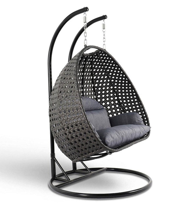 Frediano Double Seater Hanging Swing With Stand For Balcony , Garden Swing (Black)