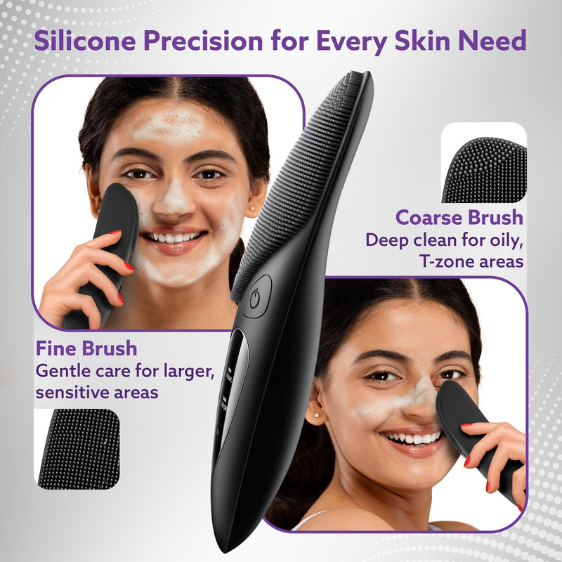 AGARO CM2407 Facial Cleansing Massager with Sonic Vibration Technique, 5 Cleaning Modes, Waterproof, Soft Silicone Brist