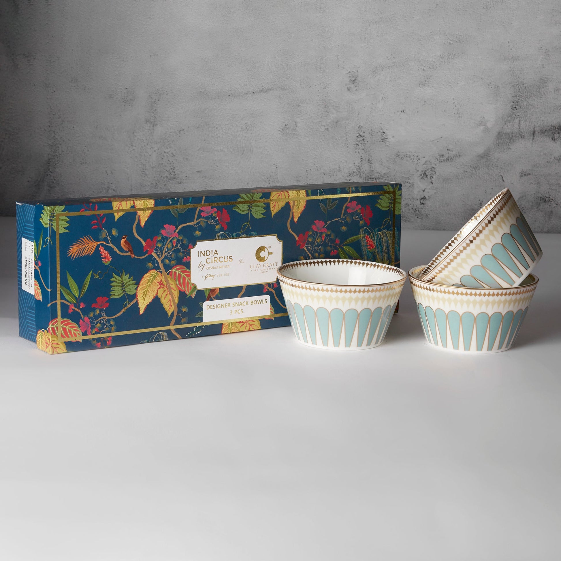 India Circus Regal Romance Nikko Bowl Set of 3