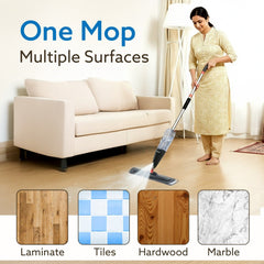 AGARO Delite Spray Mop for Dry and Wet Floor Cleaning with Washable Microfiber Pad - with 800ml Refillable Bottle for Wo